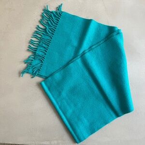 100% Teal Wool Scarf 56” L x 11”